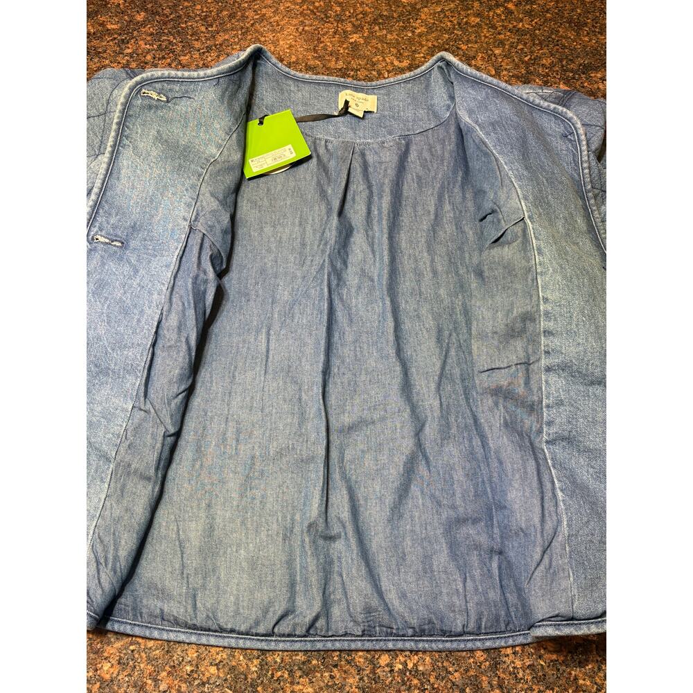 Kate Spade x Target Quilted Denim Jacket w Pearl Buttons Size 1X NWT - Picture 5 of 14